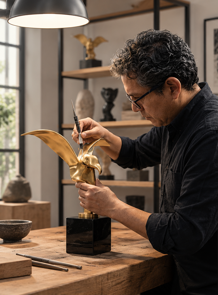 sculptor’s quiet craftsmanship